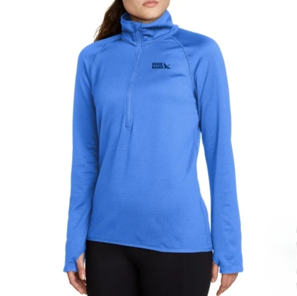 Eddie Bauer Activator Grid Fleece Half Zip Pullover Blue Women's XS Active Top - Picture 1 of 16